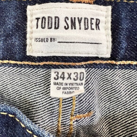 Todd Snyder Size 34x30 Men Blue Slim Fit 5-Pocket Stretch Denim Jeans - Picture 2 of 9